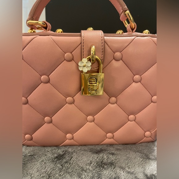 SOLD! Dolce & Gabbana Pink Quilted Leather Box Top Handle Bag - Picture 3 of 11